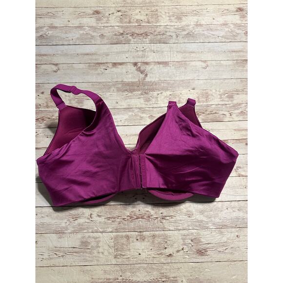 Cacique Full Coverage Underwire Bra Size 44DD Lightly Padded Fushia Magenta - Picture 2 of 6